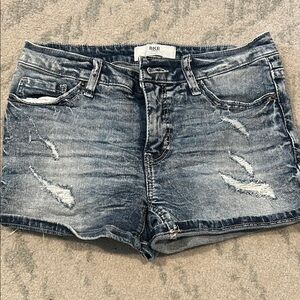 BKE Women's Distressed Denim Shorts - Black